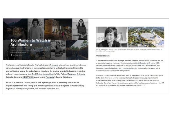 Winka named among the 100 Women to Watch in Architecture 2022